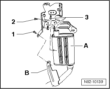 Schalldämpfer mit Halter aus- und einbauen