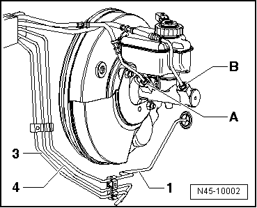 Anschließen der Bremsleitungen vom Hauptbremszylinder an die Hydraulikeinheit für ABS -N55