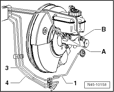 Anschließen der Bremsleitungen vom Hauptbremszylinder an die Hydraulikeinheit für ABS -N55