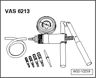 Vakuumerzeugung mit der Handvakuumpumpe -VAS 6213